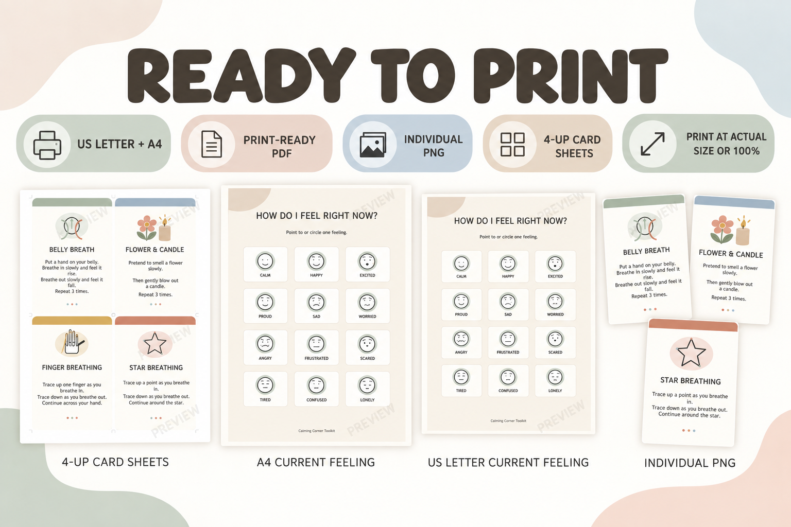 Calming Corner Classroom Toolkit - 60 Boho Neutral Resources preview 5