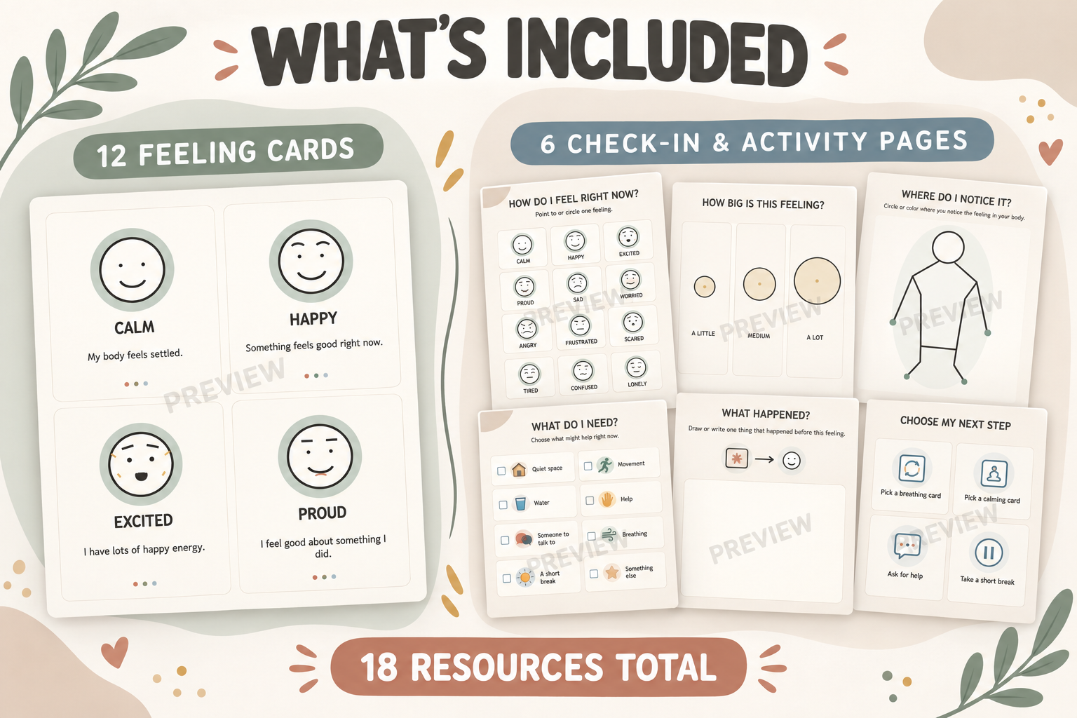 18 Feelings & Emotion Check-In Resources preview 2