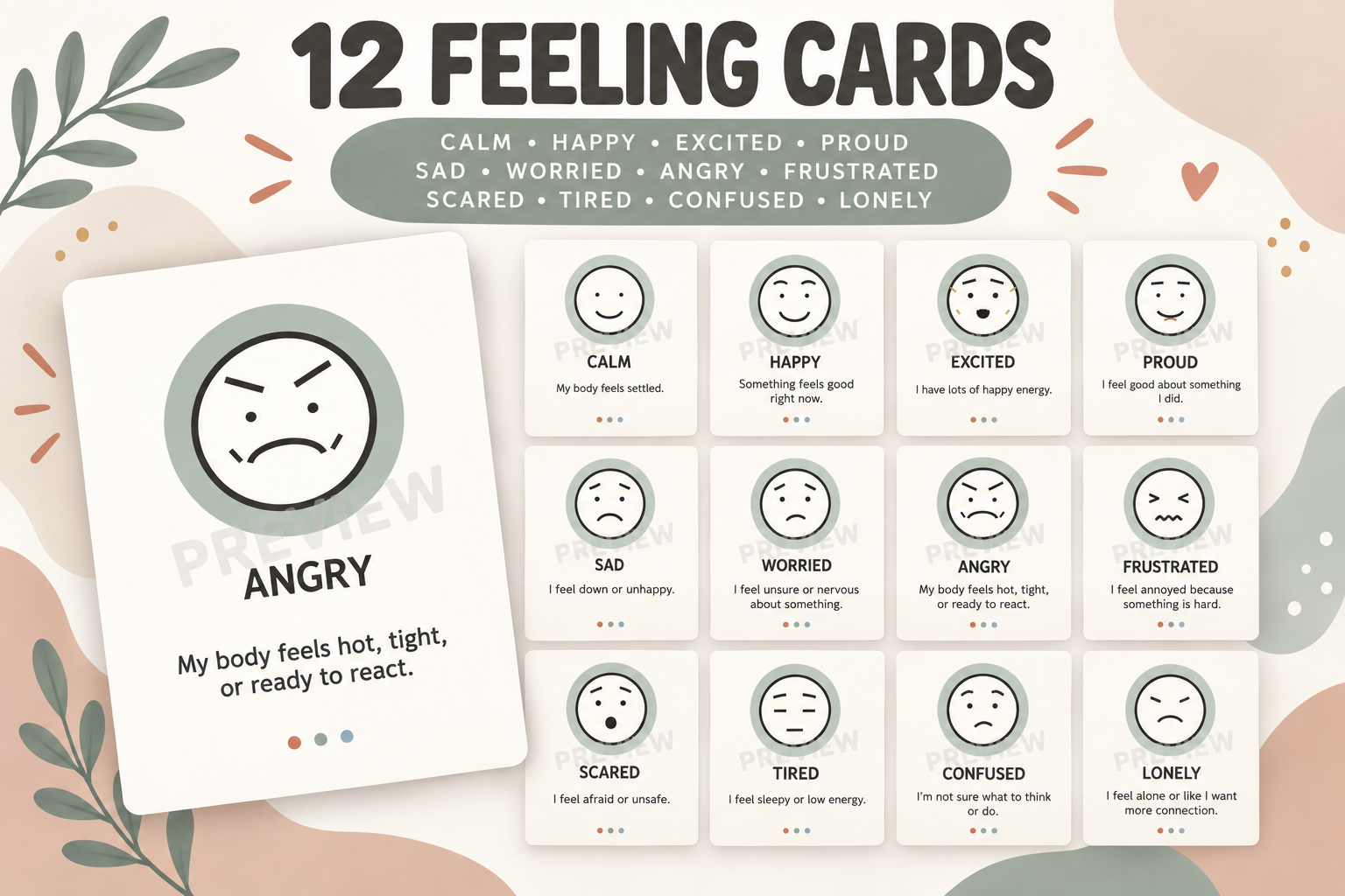 18 Feelings & Emotion Check-In Resources preview 3