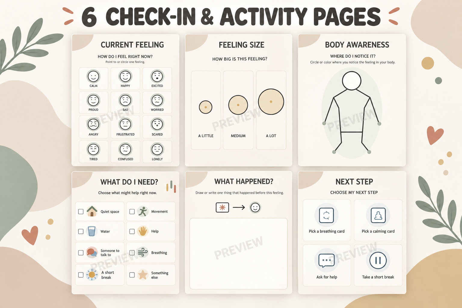 18 Feelings & Emotion Check-In Resources preview 4