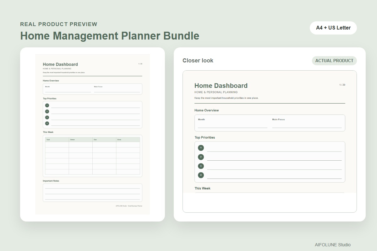 Home Management Planner Bundle product preview